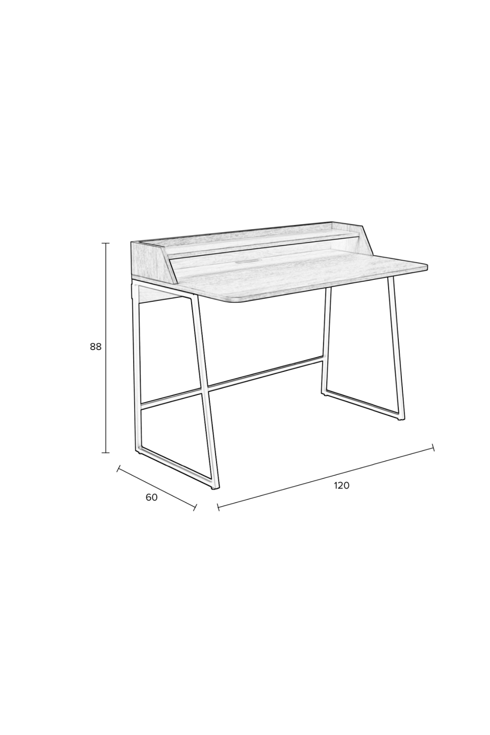 Bureau chêne naturel avec étagère