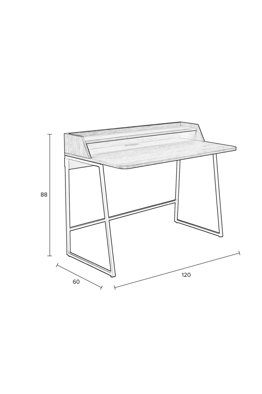 Bureau en bois noir