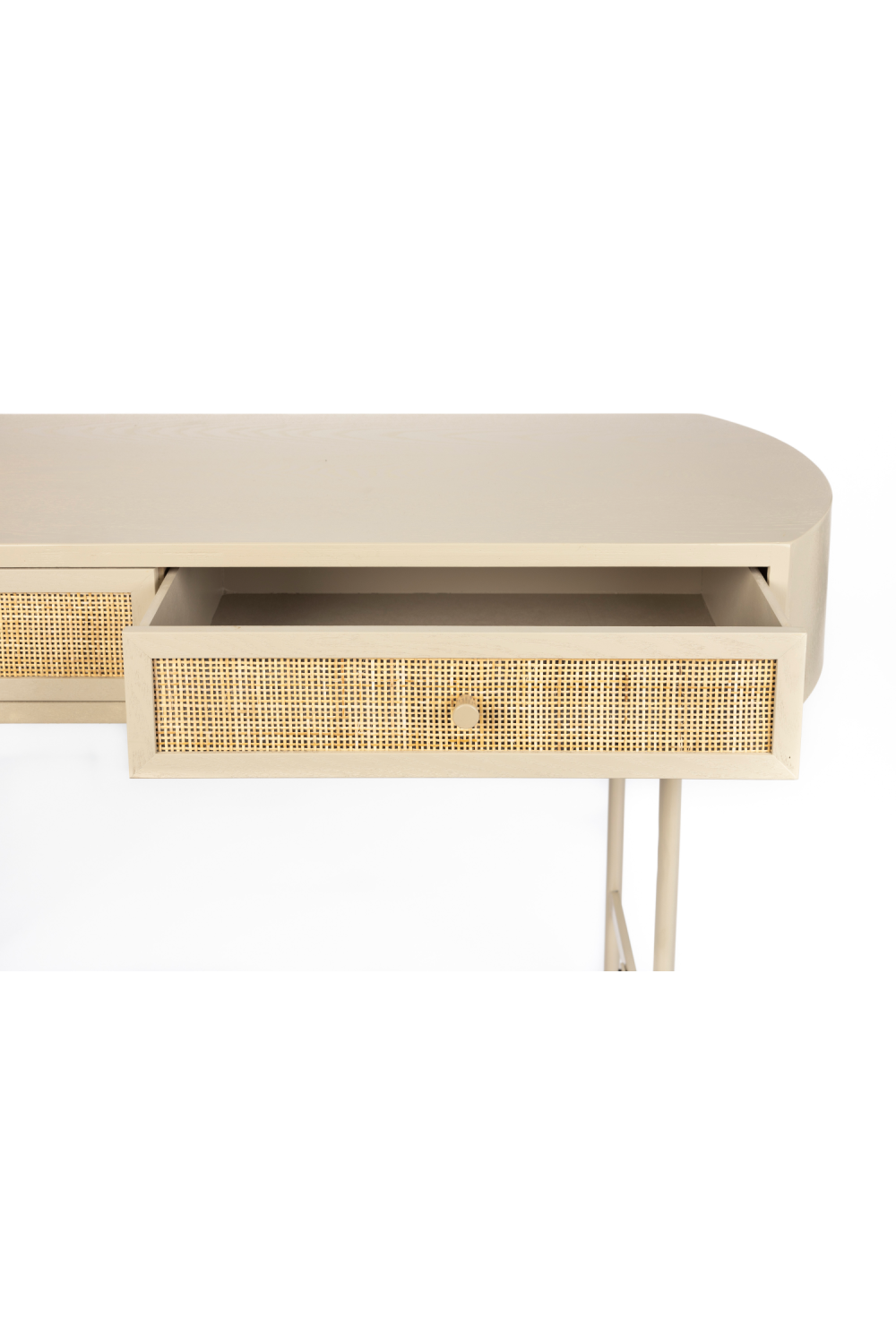 Console beige avec tiroirs