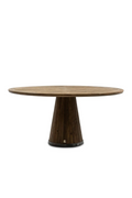 Table de salle à manger ronde à piédestal en chêne