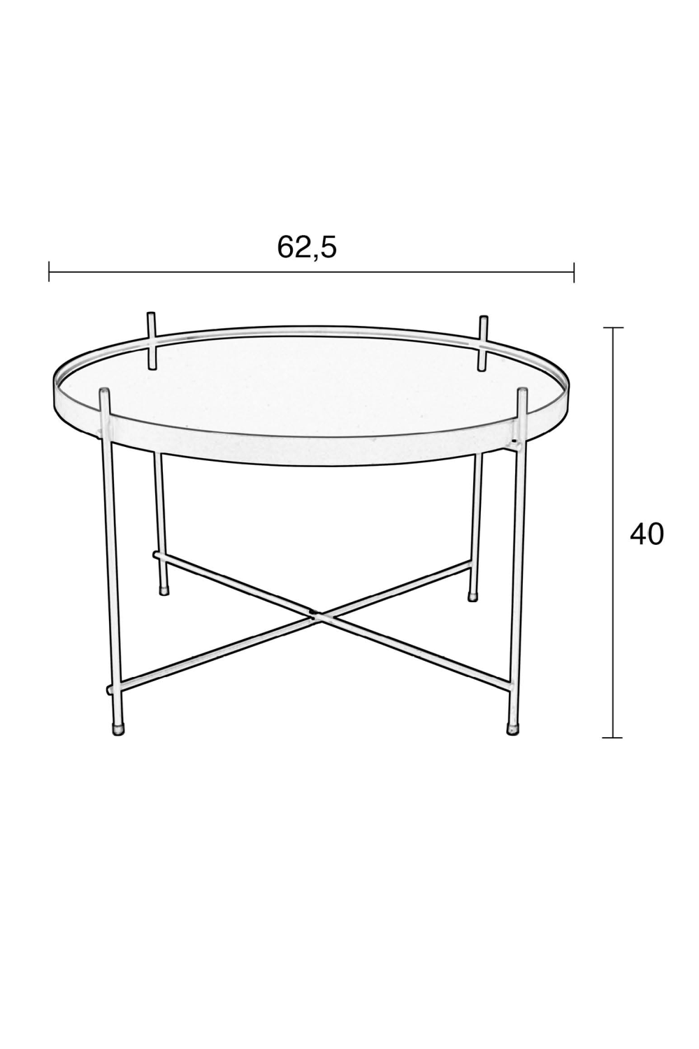 Table d'appoint ronde encadrée (G)