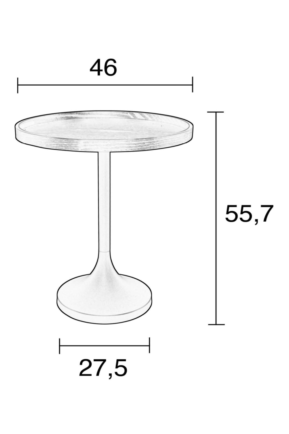 Table d'appoint trompette noire