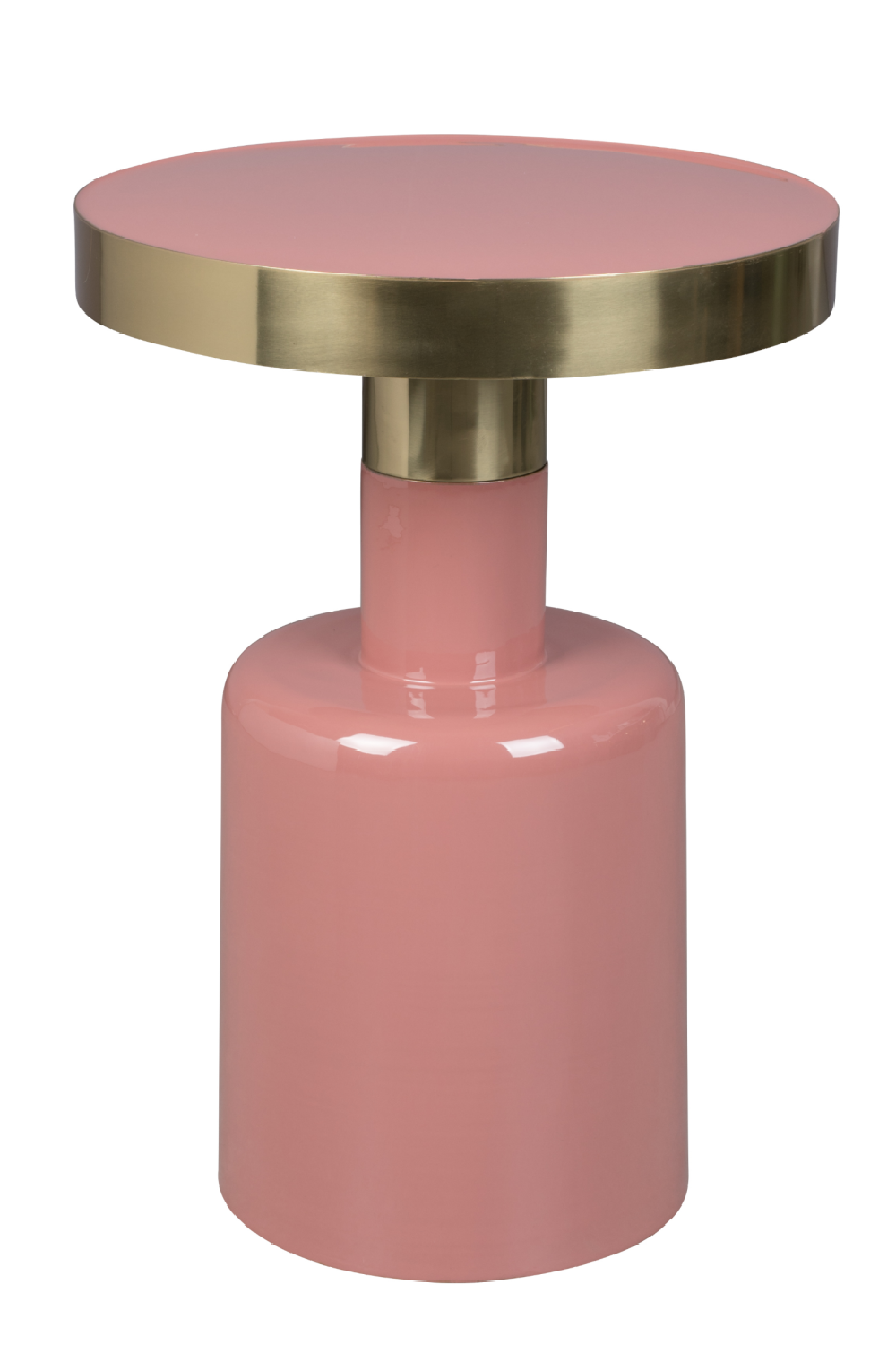 Table d'appoint sculpturale en émail rose