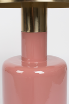 Table d'appoint sculpturale en émail rose