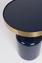 Table d'appoint sculpturale en émail bleu
