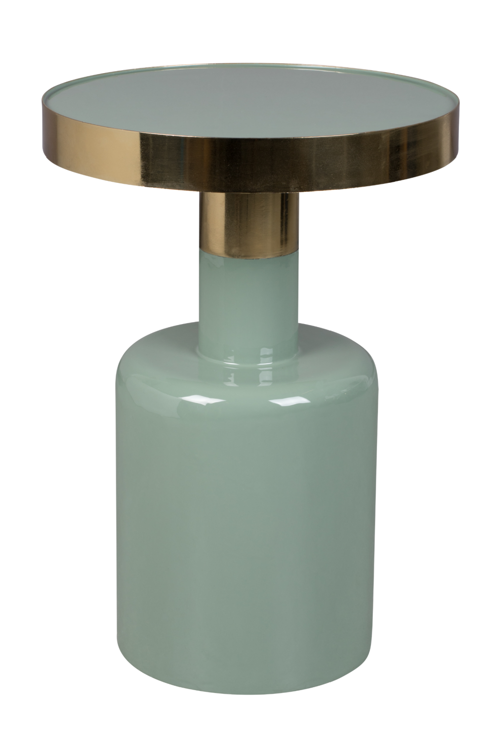 Table d'appoint sculpturale en émail vert