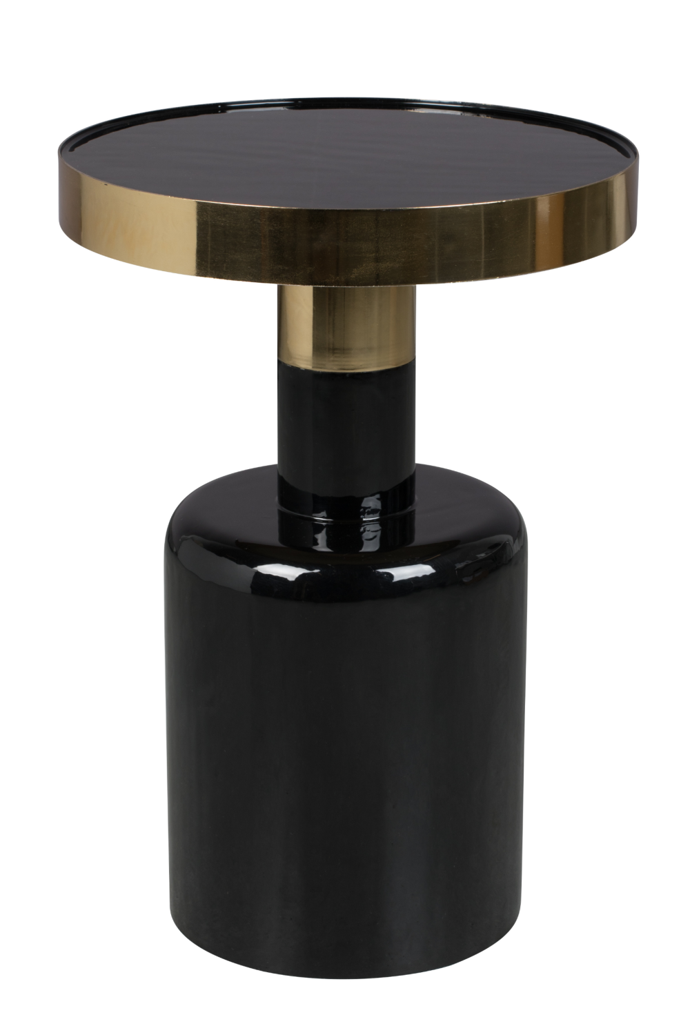 Table d'appoint sculpturale en émail noir