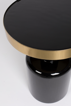 Table d'appoint sculpturale en émail noir