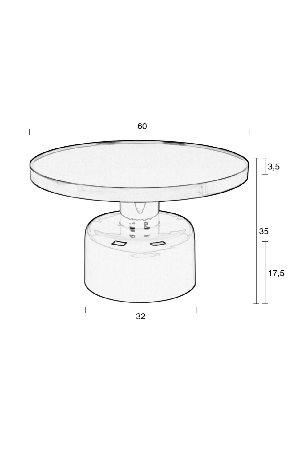 Table basse ronde émaillée