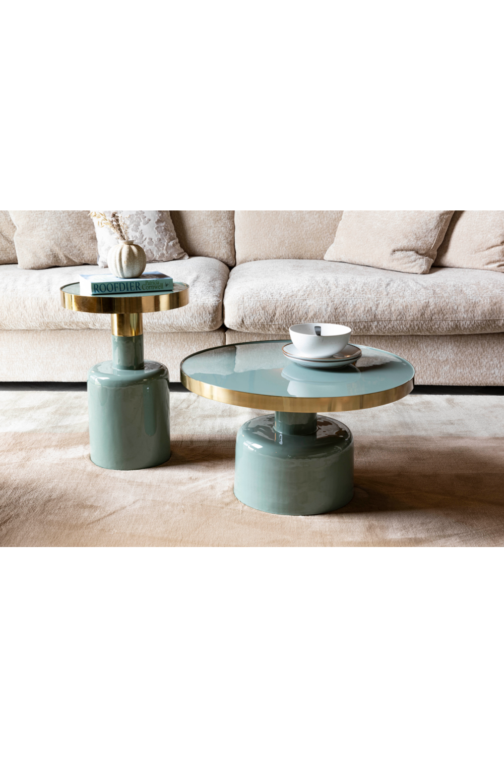 Table basse ronde émaillée