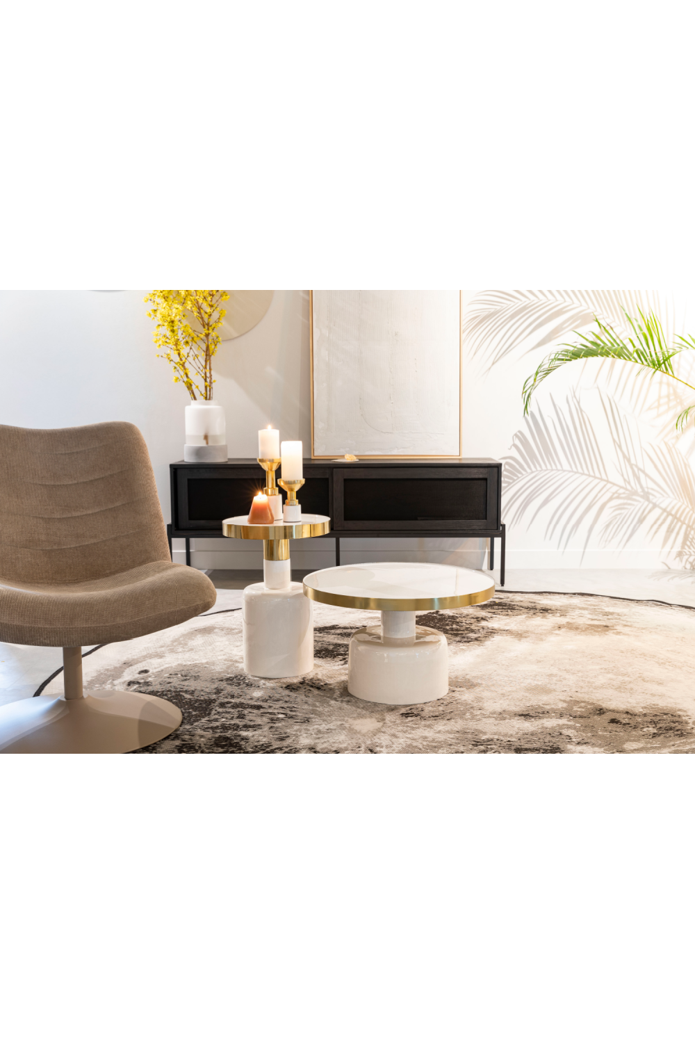Table basse ronde émaillée