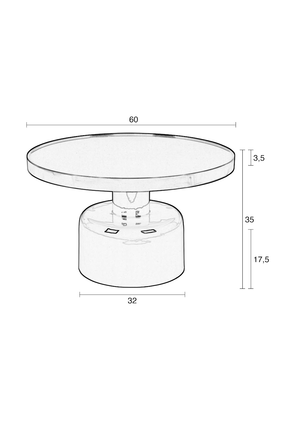 Table basse ronde émaillée