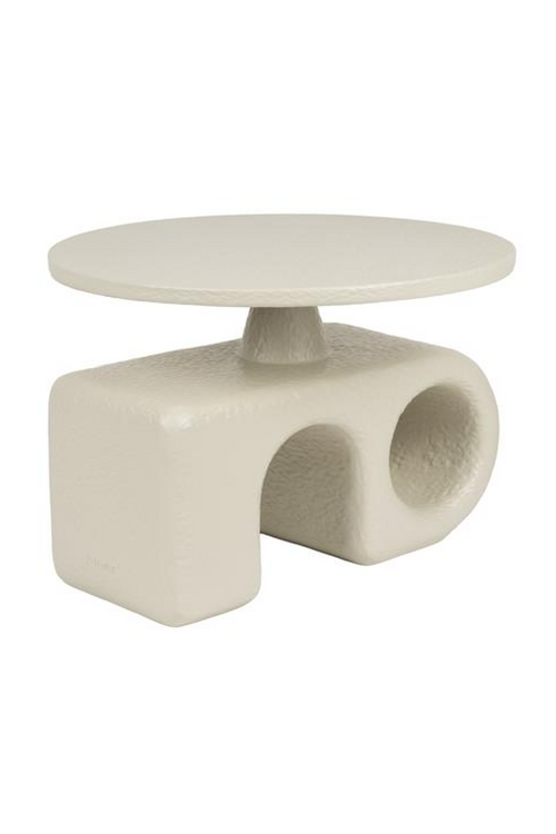 Table d'appoint sculpturale beige