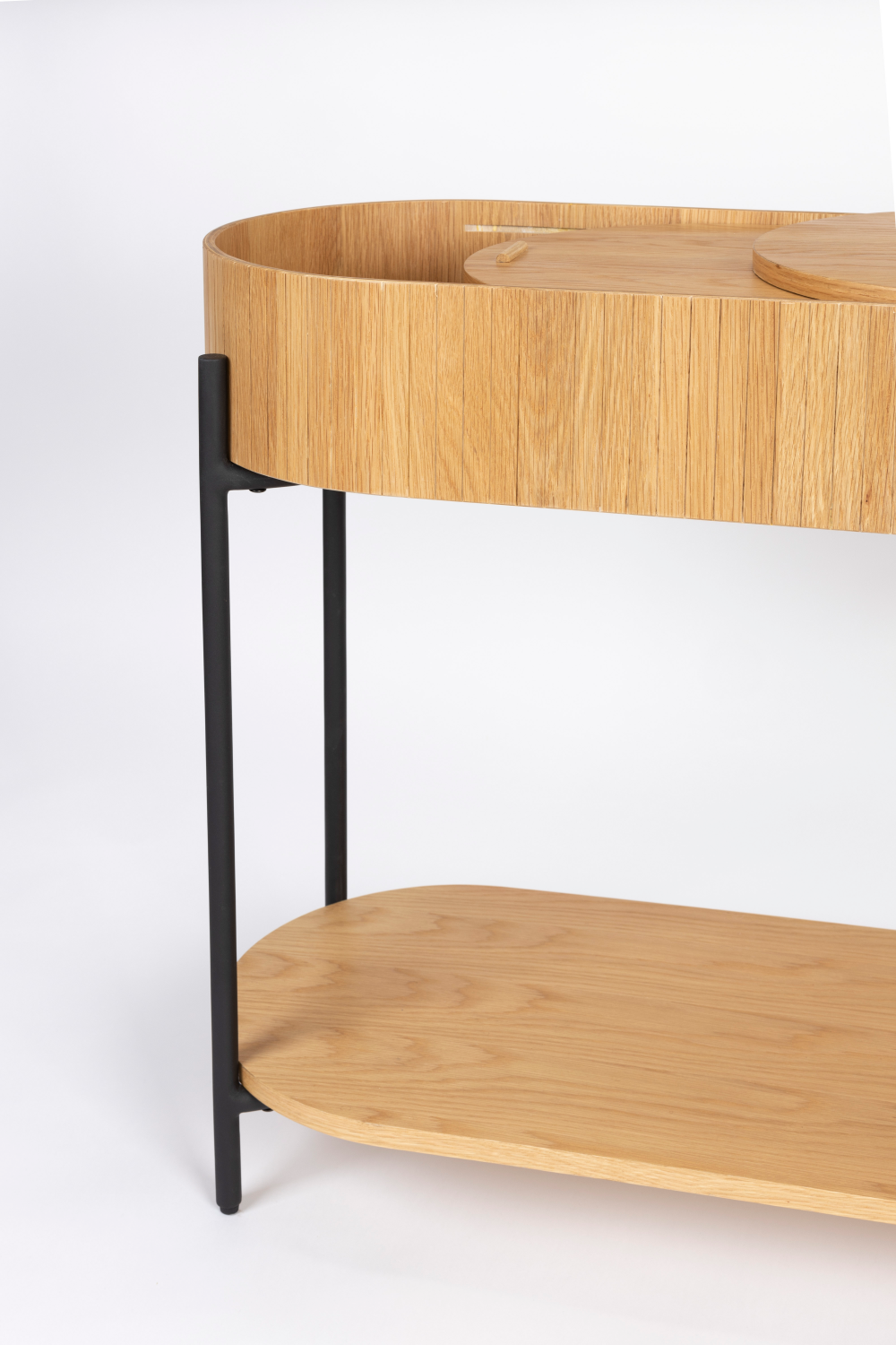 Console en chêne de forme oblongue